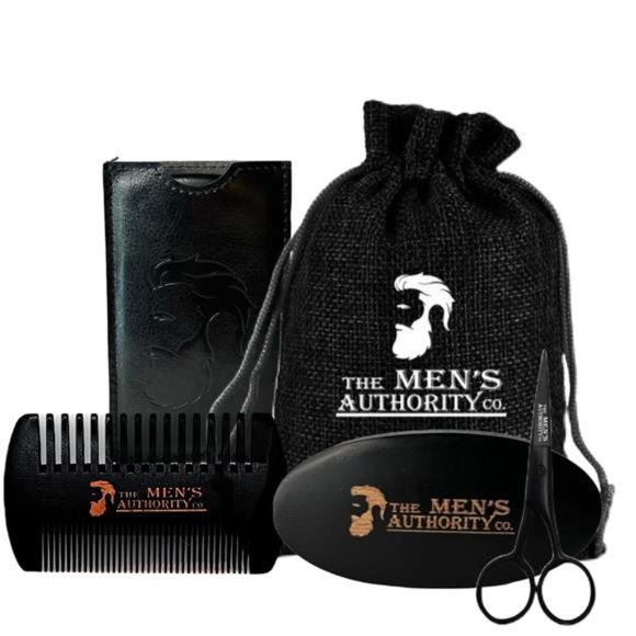 Beard Kit for Men, Beard Grooming Kit Including Boar Bristle Brush, Trimming
